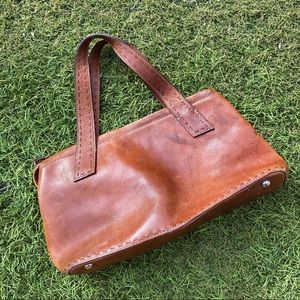 Vintage Fossil Brown Leather Handbag Purse